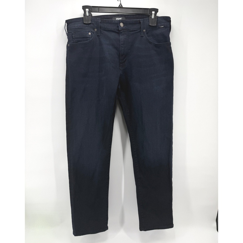 Mavi Zach Straight Leg Dark Wash Blue Jean Men 38x32 Preppy Cotton Stretch Denim